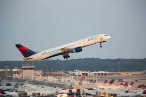 Delta Airlines Airplane Taking Off from Hartsfield-Jackson Atlanta International Airport